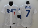 MLB Los Angeles Dodgers #7 Urias White Flex Base Elite Jersey