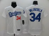 MLB Los Angeles Dodgers #34 Valenzuela White Flex Base Elite Jersey