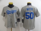 Women MLB Los Angeles Dodgers #50 Betts Grey Game Nike Jersey