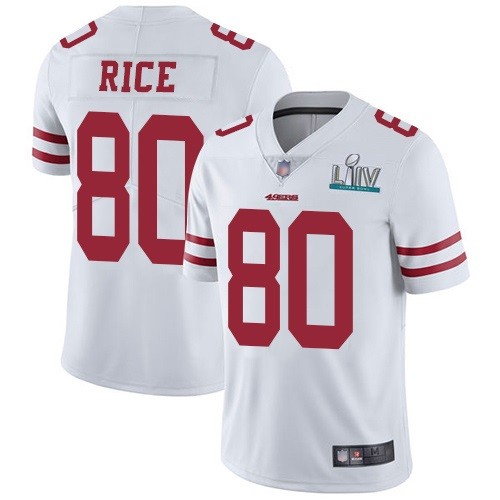 Men's San Francisco 49ers #80 Jerry Rice White Super Bowl LIV Vaper Untouchable Limited Jersey