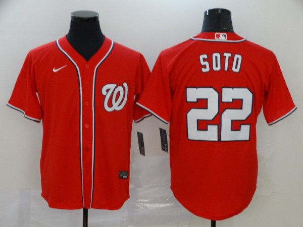 MLB Washington Nationals #22 Juan Soto Red Game Nike Jersey