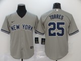 MLB New York Yankees #25 Gleyber Torres GreyGame Nike Jersey