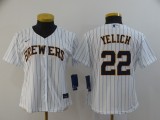 MLB Milwaukee Brewers #22 Christian Yelich White Game Nike Jersey