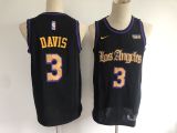 Men's Los Angeles Lakers #3 Davis Black City Edition NBA Stitched Jersey
