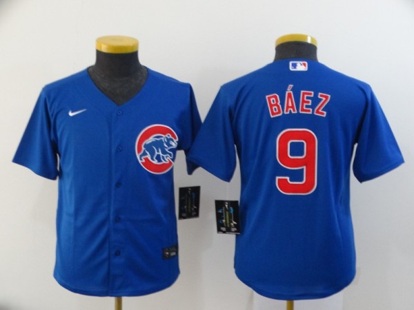 Youth MLB Chicago Cubs #9 Javier Baez Blue Game Nike Jersey