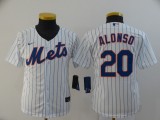 Youth MLB New York Mets #20 Alonso White Game Nike Jersey