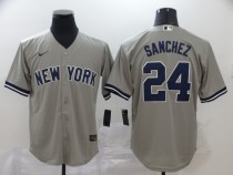 MLB New York Yankees #24 Gary Sánchez Grey Game Nike Jersey
