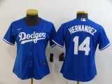 Women MLB Los Angeles Dodgers #14 Hernandez Blue Game Nike Jersey