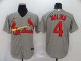 MLB Cardinals #4 Yadier Molina Grey Game Nike Jersey