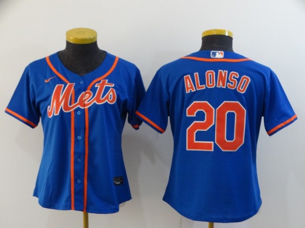 Women MLB New York Mets #20 Alonso Blue Game Nike Jersey