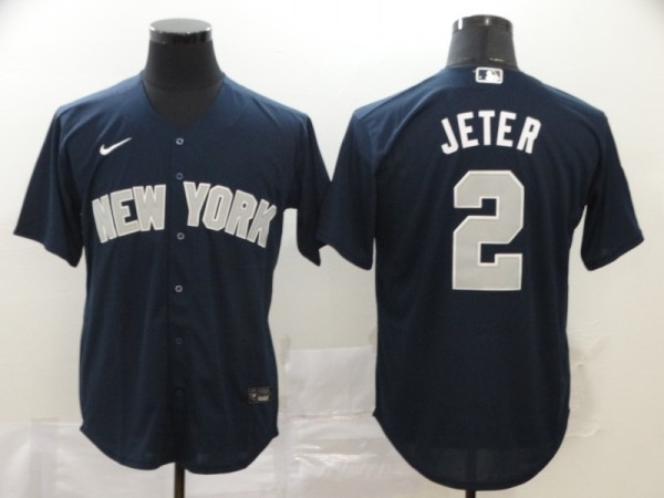 MLB New York Yankees #2 Derek Jeter Navy Blue Game Nike Jersey