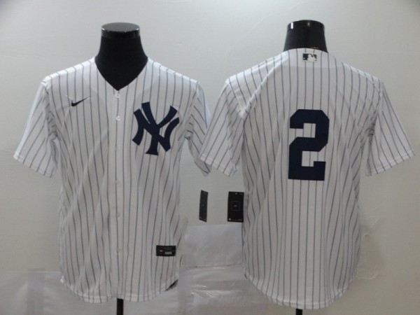 MLB New York Yankees #2 Derek Jeter White Game Nike Jersey