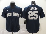 MLB New York Yankees #25 Gleyber Torres Navy Blue Game Nike Jersey