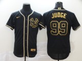 MLB New York Yankees #99 Aaron Judge Black Golden Flex Base Elite Jersey