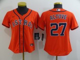 Women MLB Houston Astros #27 Altuve Orange Game Nike Jersey