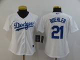 Women MLB Los Angeles Dodgers #21 Buehler White Game Nike Jersey