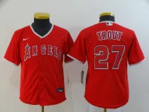 Youth MLB Los Angeles Angels #27 Trout Red Game Nike Jersey