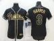 Men's Philadelphia Phillies #3 Bryce Harper Black Golden Flex Base Elite Jersey