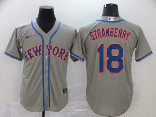 MLB New York Mets #18 Darryl Strawberry Blue Game Nike Jersey