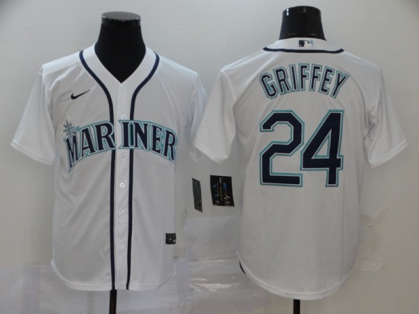 MLB Seattle Mariners #24 Ken Griffey White Game Nike Jersey