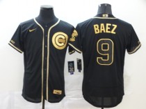 MLB Chicago Cubs #9 Javier Baez Black Golden Flex Base Elite Jersey
