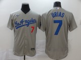 MLB Los Angeles Dodgers #7 Urias Grey Flex Base Elite Jersey