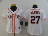 Women MLB Houston Astros #27 Altuve White Game Nike Jersey