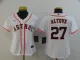 Women MLB Houston Astros #27 Altuve White Game Nike Jersey