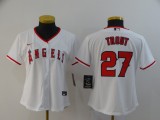 Women MLB Los Angeles Angels #27 Trout White Game Nike Jersey