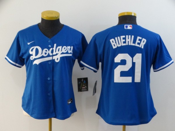 Women MLB Los Angeles Dodgers #21 Buehler Blue Game Nike Jersey