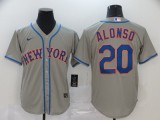 MLB New York Mets #20 Alonso Grey Game Nike Jersey