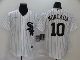 MLB White Sox #10 Moncada White Game Nike Jersey