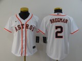 Women MLB Houston Astros #2 Bregman White Game Nike Jersey