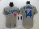MLB Los Angeles Dodgers #14 Hernandez Grey Flex Base Elite Jersey