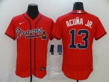 MLB Atlanta Braves #13 Ronald Acuña Jr Red Flex Base Elite Jersey