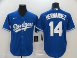 MLB Los Angeles Dodgers #14 Hernandez Blue Game Nike Jersey