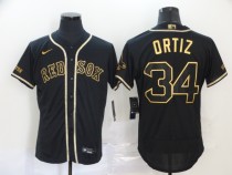 MLB Boston Red Sox #34 Ortiz Black Golden Flex Base Elite Jersey