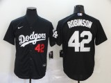 MLB Los Angeles Dodgers #42 Robinson Black Game Nike Jersey