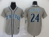 MLB Seattle Mariners #24 Ken Griffey Grey Game Nike Jersey