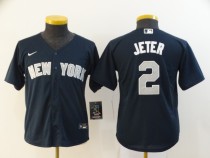 Youth MLB New York Yankees #2 Derek Jeter Blue Game Nike Jersey