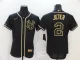MLB New York Yankees #2 Derek Jeter Black Golden Flex Base Elite Jersey