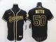 MLB Los Angeles Dodgers #50 Betts Black Golden Flex Base Elite Jersey