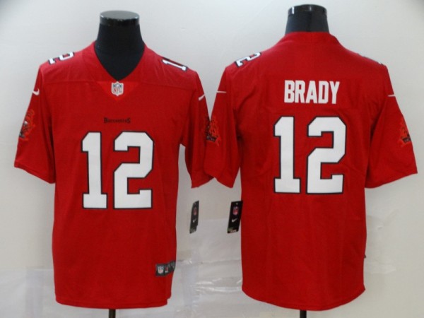 Tampa Bay Buccaneers #12 Brady Red Vapor Untouchable Limited Jersey