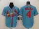 MLB Cardinals #4 Yadier Molina Blue Game Nike Jersey