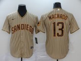 MLB San Diego Padres Tan Brown #13 Manny Machado Game Nike Jersey