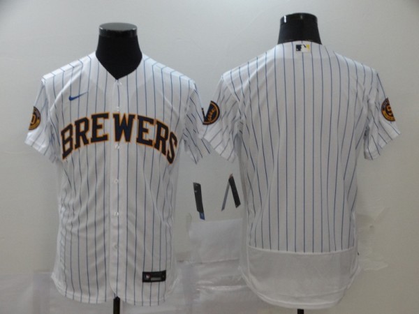 MLB Milwaukee Brewers Blank White Flex Base Elite Jersey