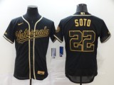 MLB Washington Nationals #22 Juan Soto Black Golden Flex Base Elite Jersey