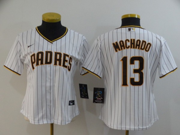 Women MLB San Diego Padres #13 Manny Machado White Game Nike Jersey