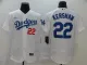 MLB Los Angeles Dodgers #22 Kershaw White Flex Base Elite Jersey