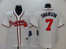 MLB Atlanta Braves #7 Swanson White Game Nike Jersey